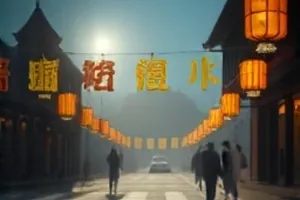 雾港灯语：灯塔在大雾中扫出光柱的港口画面